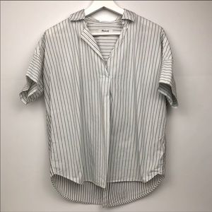Madewell Striped Courier Button Back Shirt